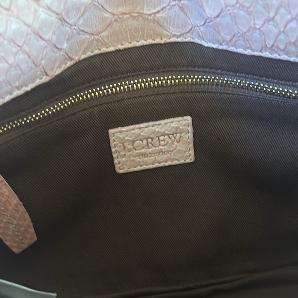 J.Crew pink alligator leather clutch. Made in Italy. - Picture 4 of 7